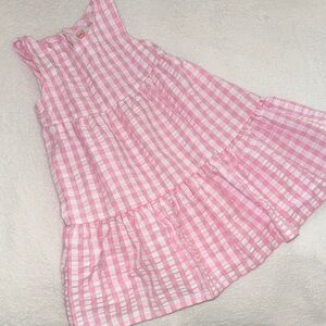 Pink Gingham Sleeveless Dress